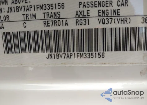 2015 Infiniti Q50 Premium z USA, uszkodzony, nr VIN JN1BV7AP1FM335156